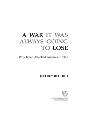 cover image of A War It Was Always Going to Lose